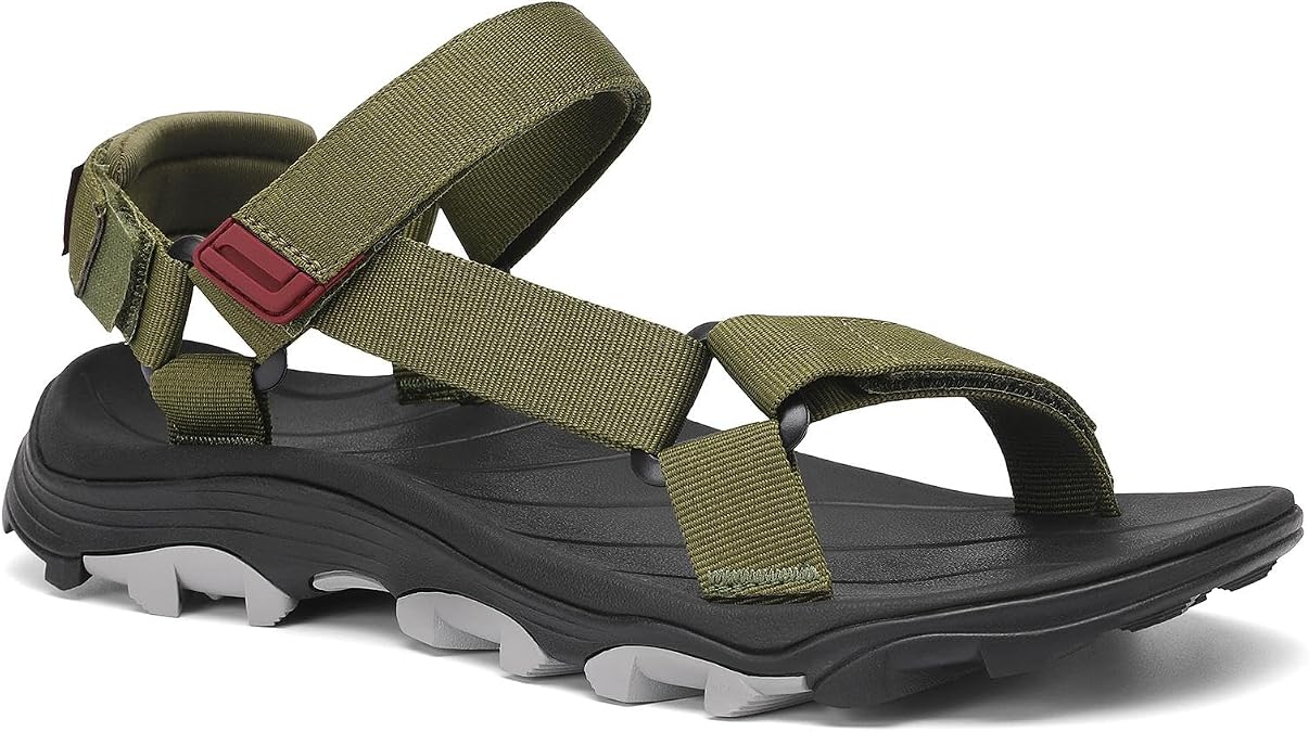Mishansha Mens Outdoor Walking Sandals, Adjustable Lightweight Hiking Sandal with Anti-Slip Sole for Travel, Beach & Casual Wear