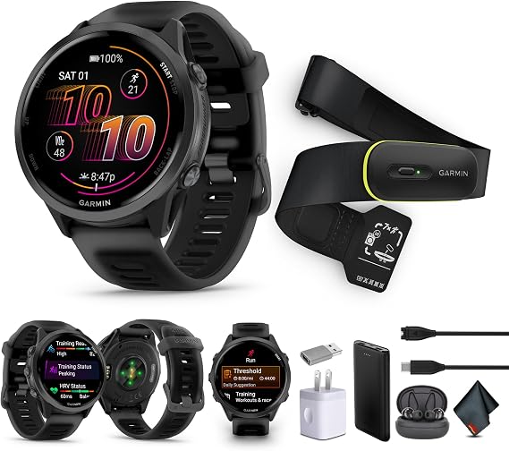 Garmin Forerunner 570 Running Smartwatch 47mm (Slate Gray) M-XL Bundle