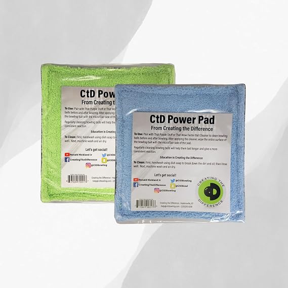 CTD Power Pad Microfiber Bowling Ball Cleaning Shammy Removes Dirt & Oil