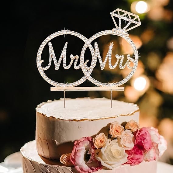 Cake Topper Wedding Cake Decoration Wedding Cake Topper (Gold)