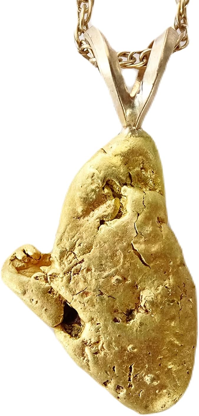 Alaska gold nugget pendant, natural gold nugget necklace, pure gold nugget pendant, Gold rush pendant, unique gift for him, anniversary gift