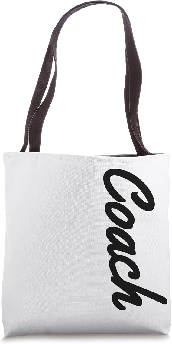 Coach White Vertical Logo Tote Bag