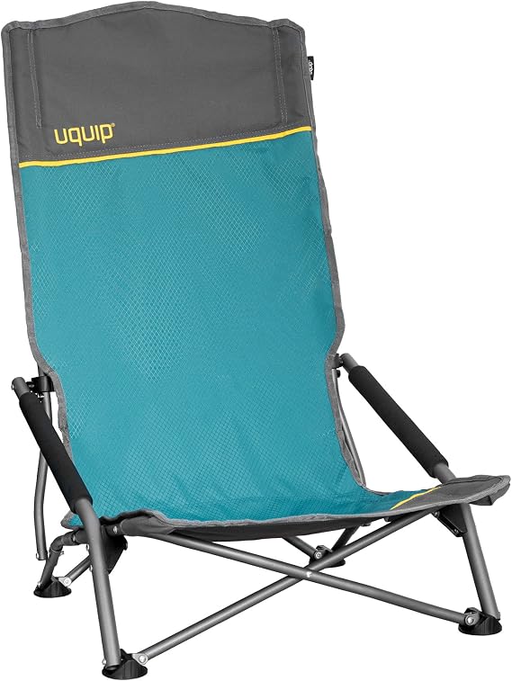 Uquip Camping chair Sandy XL oil I foldable beach chair 120kg carrying capacity I compact folding steel and polyester chair I for camping, beach, fishing, garden and festivals
