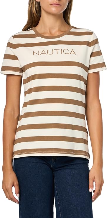 Nautica Women's Short Sleeve Logo Graphic T-Shirt