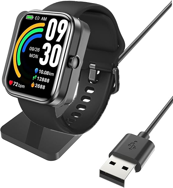 Compatible with TOZO S3 Smart Watch Charger,Lamshaw Charging Stand Desk Holder Charging Dock Station Compatible with TOZO S3, S4 1.78" Smart Watch (Black)