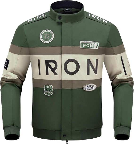 RIDEIRON Motorcycle Jacket Men Bomber Style with CE2 Armors