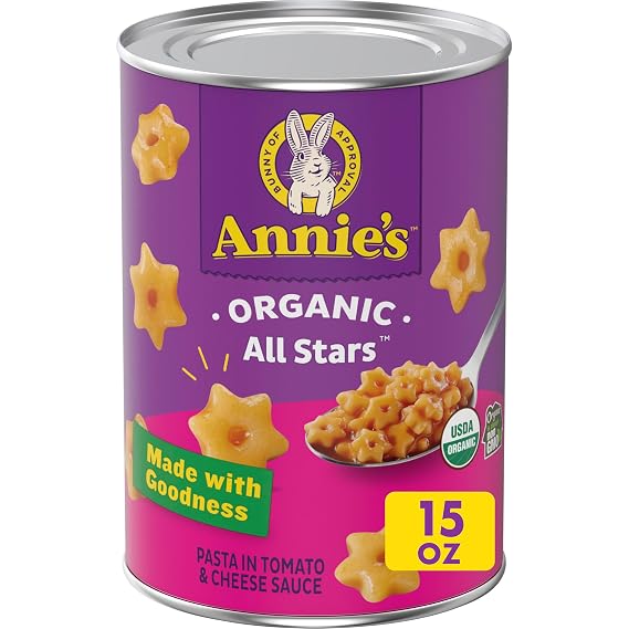Annie's Organic All Stars Canned Pasta in Tomato & Cheese Sauce, 15 oz