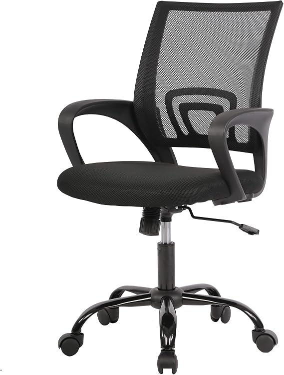 PayLessHere Office Chair | Black | with Lumbar Support, Adjustable Height