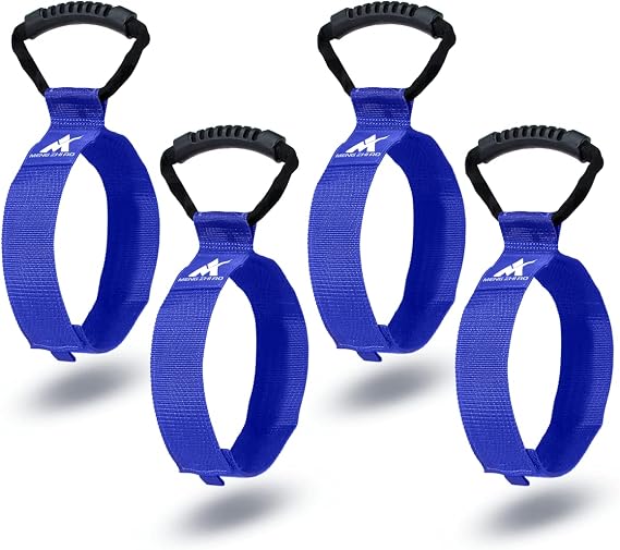 4 Pcs Heavy Duty Blue Polypropylene Pool Vacuum Hose Storage Holder with Carrying Handle, Perfect for Garden Hose, Pool Hose, Garage Tool etc.