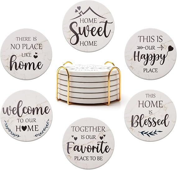 Housewarming Gifts for New Home Decor Farmhouse Cute Table Cup Coasters