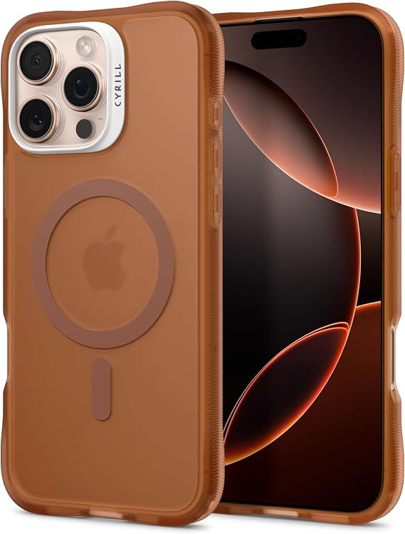 Spigen Ciel by CYRILL iPhone 16 Pro Max ile Uyumlu MagSafe Kılıf Ultra Sheer Mag Kaymaz Mikro Dokulu Kahverengi Şeffaf Kapak - ACS08246 (Spigen TR Garantili)