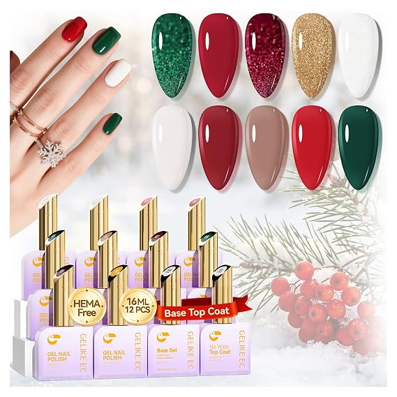 gelike ec Christmas Gel Polish Set: Highly Pigmented Gel Nail Polish