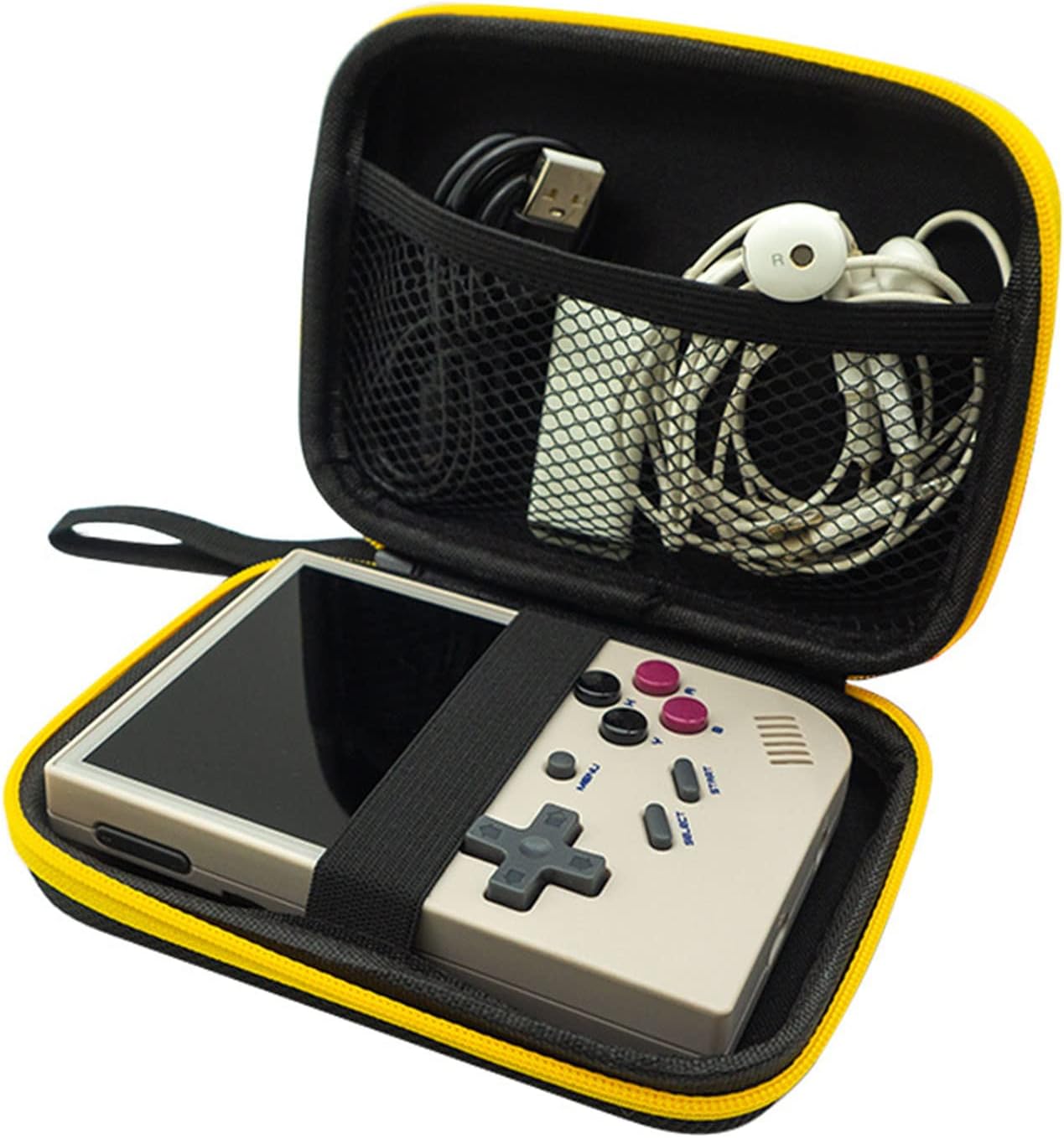 Hard Carrying Case for RG35XX Handheld Game Console, EVA Case Compatible with RG353VS Handheld Game Console and Accessories Multi-function Travel Storage Bag black