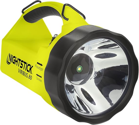 Nightstick XPR-5580G Viribus 80 Intrinsically Safe 300 Lumens Dual-Light Lantern, Flashlight, Floodlight, Strobe Light | Rechargeable Firefighter Industrial Flashlight [Green/Black]
