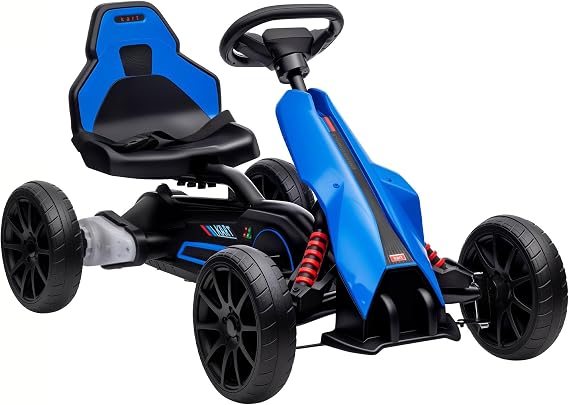 Aosom 12V Electric Go Kart for Kids with Adjustable Seat, 3-8 Years, Blue