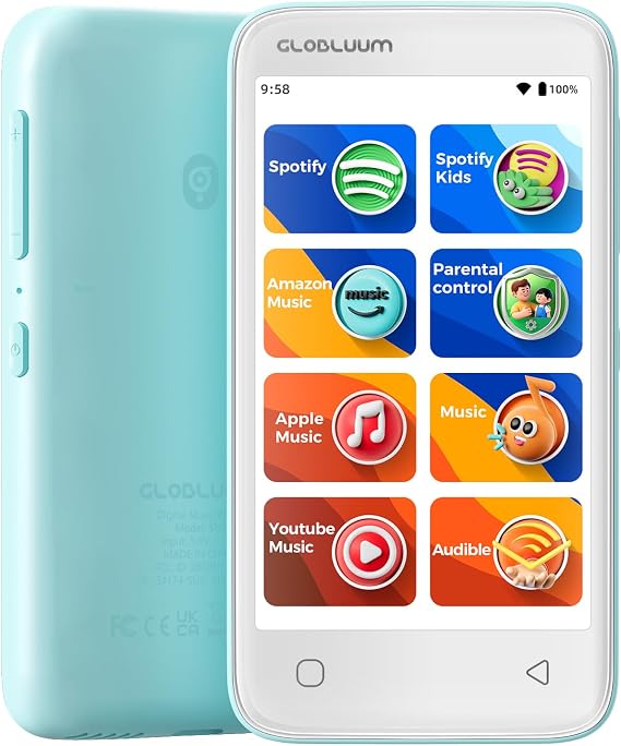 MP3 Player for Kids, Parental Controls, 16GB, Supports Spotify and Audible, Bluetooth and WiFi(Blue)