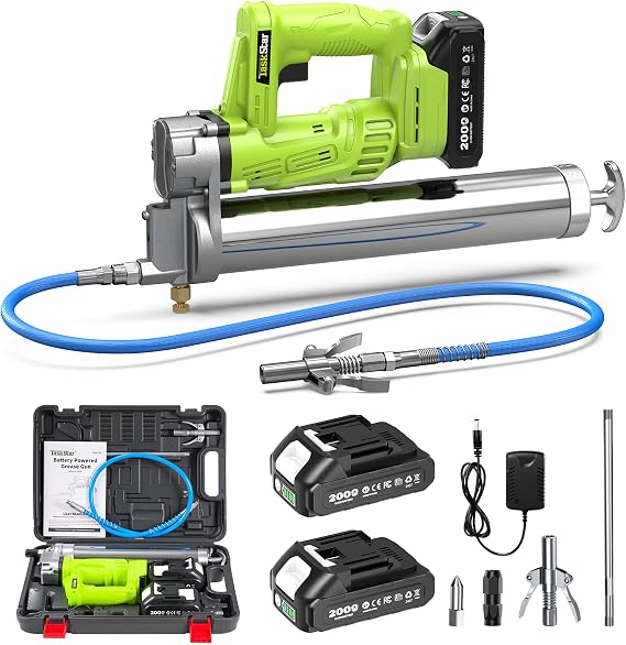 TaskStar Electric Grease Gun with Quick-Release Coupler, 39.4" Long Hose