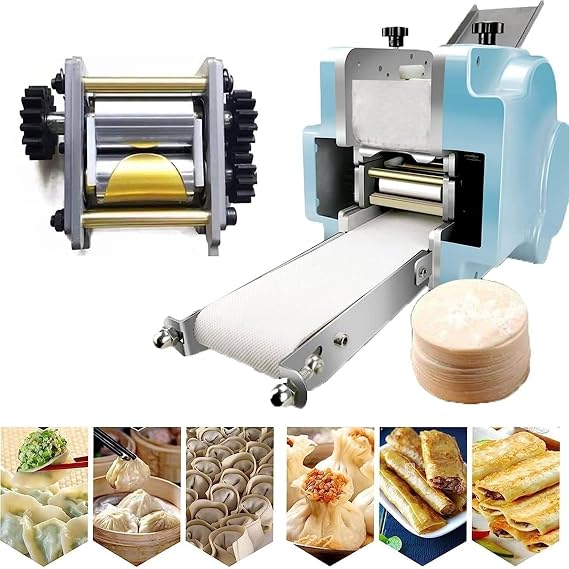 Commercial Dumpling Skin Machine, 140w Electric Dumpling Wrapper Maker, Production Speed 40 Pcs/min, Dough Sheeter Dumpling Wrapper Machine with 3.14" (80 mm) Mold