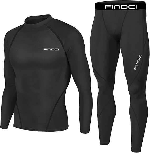 Men's Sports Running Set Compression Shirt + Pants Skin-Tight Long Sleeves Quick Dry Fitness Tracksuit Gym Yoga Suits