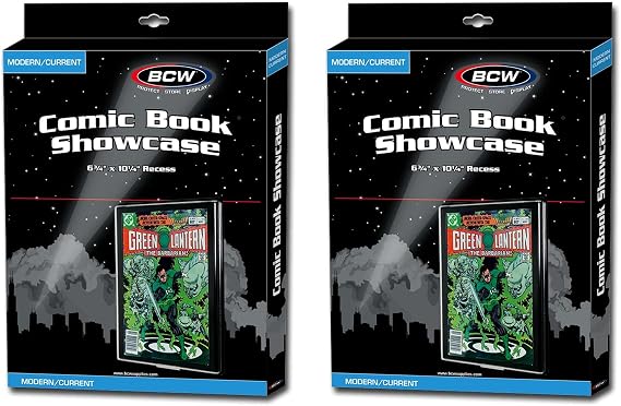 BCW Comic Book Showcase Frame - 2 Pack | Current/Modern Age Comic Book Display Frame | Comic Book Showcase Display Case | Comic Book Holder Picture Frame | Comic Book Frames for Wall