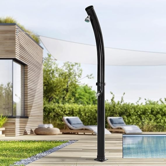 Outdoor Shower kit 20L/5.2Gal Solar Outdoor Shower W/Shower Head & Foot Shower Tap, Hot and Cold Water Adjustable,Garden Shower for Beach Backyard Spa Pet Shower