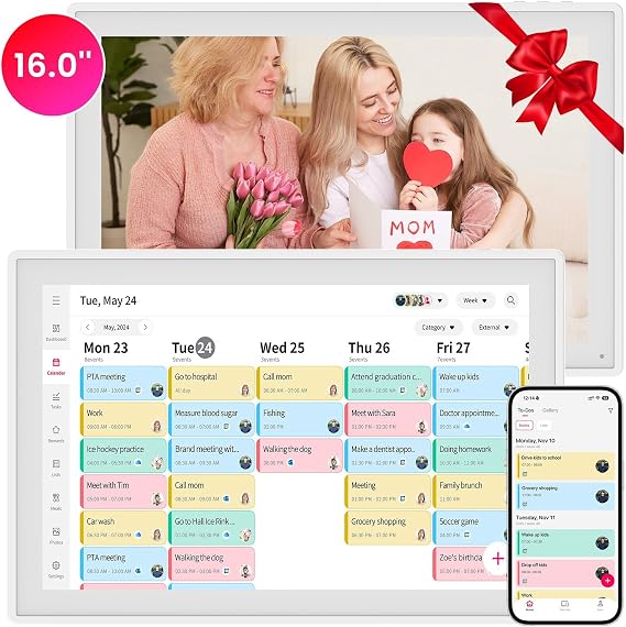 Anyuse16" Smart Digital Calendar Wall Desk Mount Planner