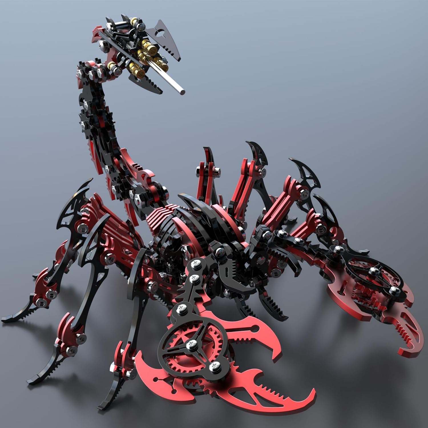 Scorpion 3D Metal Puzzles Kits for Adults Teens – 454 Pcs – Mechanical Assembly Models – 4 Hours to Build – Ideal for Gifts and Decorations Black and Red