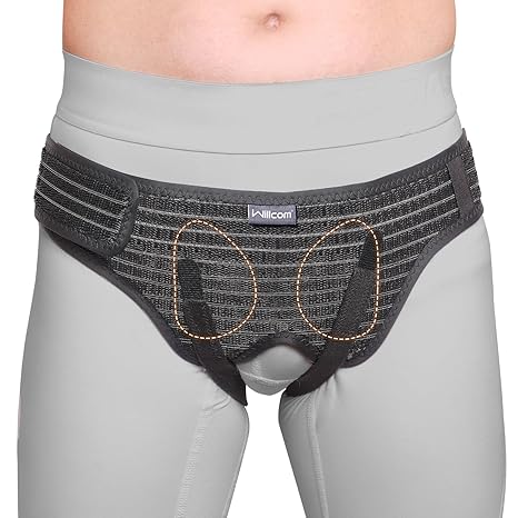 Hernia Belt for Double Inguinal, Hernia Support Truss for Men and Women, Pain Relief Recovery Adjustable Strap with 2 Removable Medical Compression Pads (Large)