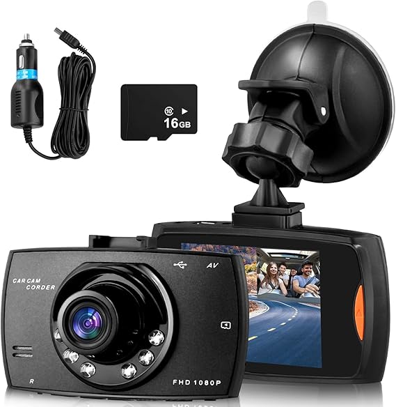 Dash Cam Front Wireless, 1080P Full HD Dashcam Front Dash Cams DVR Dashboard Camera, 170° Wide Angle 2.5 Inch Screen Dash Camera with 16G TF Card, G-sensor, Motion Detection