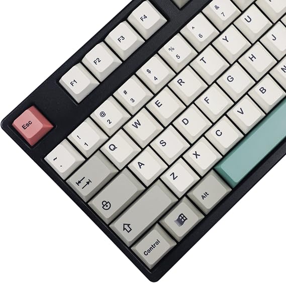 9009 Keycaps,Cherry Profile Custom Keycap Set ,Dye Sublimation PBT keycaps,Full 108 Key Set Gray White Mix Keycaps,for Mechanical Keyboard FC980M KBD75 61 68 87 104 keychron