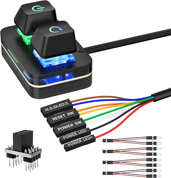 PC Power Button, Desktop Computer External PC Power Supply Switch for Computer Motherboard (Acrylic)