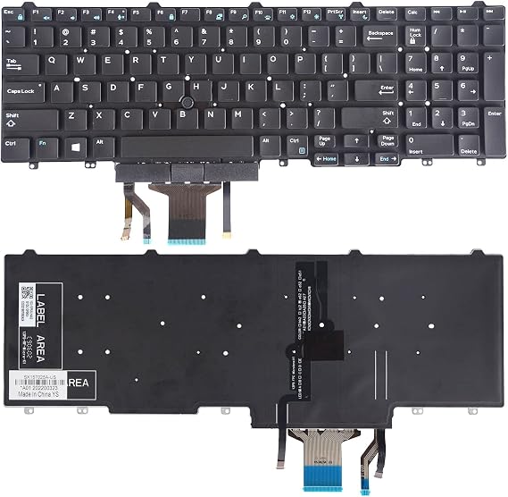 Replacement Keyboard with Backlit and Trackpoint Compatible with Dell Latitude E5550 E5570 E5580 E5590 E5591 5550 5570 5580 5590 5591,Precision 3510 3520 7510 7520 7710 7720