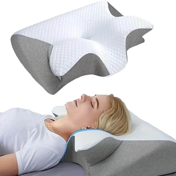 Cervical Neck Pillow for Neck Pain Relief - Ergonomic Support for Proper Alignment of Head, Neck, Spine, and Shoulders
