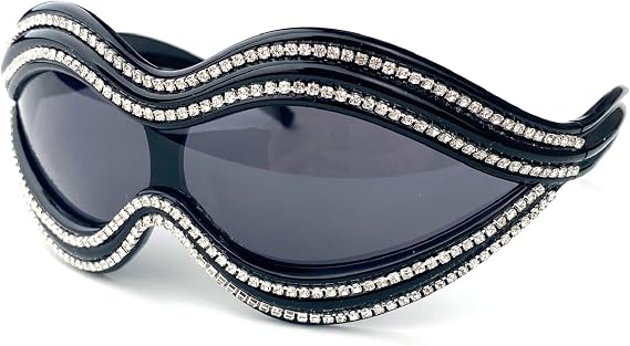 Oversized Cat Eye Diamond Sunglasses for Women Sparkling Crystal Rhinestone Sunglass Eyeglasses Retro Thick Sunglasses