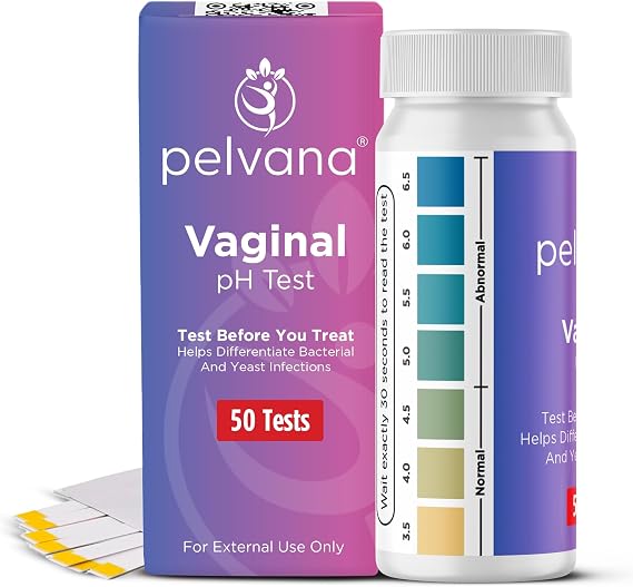 Pelvana Vaginal pH Test Strips (50) at-Home BV & Yeast Infection Test Kit