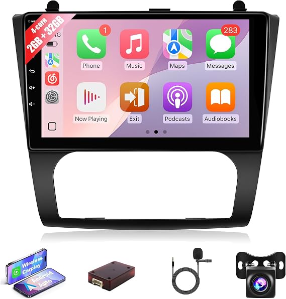 Leadfan Car Play Radio for Nissan Altima 2008 2009 2010 2011 2012 Car Stereo Wireless Carplay & Android Auto, 9" IPS Touch Screen for Altima GPS Navigation WiFi FM Receiver Backup Camera (Fit Bose)
