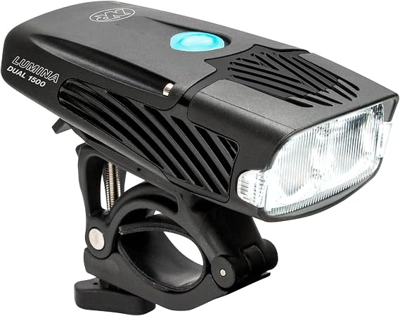 NiteRider Lumina Dual 1500 Lumen USB-C Rechargeable Dual LED Front Bike Light - 7 Modes Powerful Lumens IP64 Waterproof Bike Headlight Easy Mount Single Button Control MTB, Trail, Enduro, Road Cycling