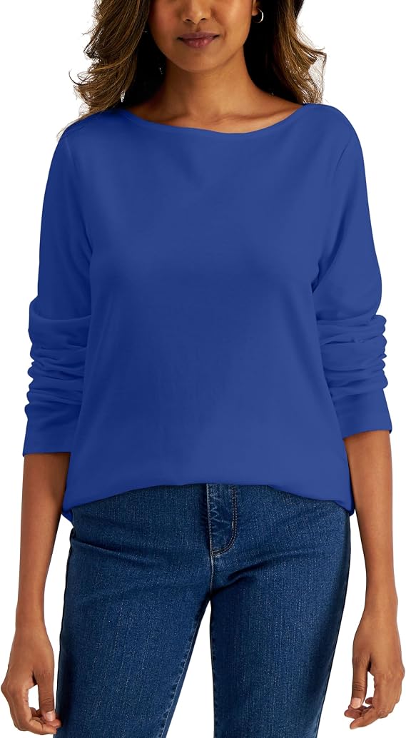 Karen Scott Boat-Neck T-Shirt