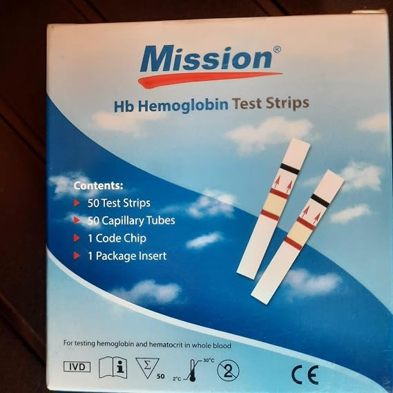 HB Hemoglobin Test Strips | PH Test Strips for Hb Hemoglobin Testing Meter Pack of (100)