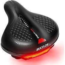 Mountain Bike Seat,Comfortable Bicycle Saddle for Men Women,Waterproof Memory Foam Padded Seats Fit with Tail Light Design for MTB or Road Bike