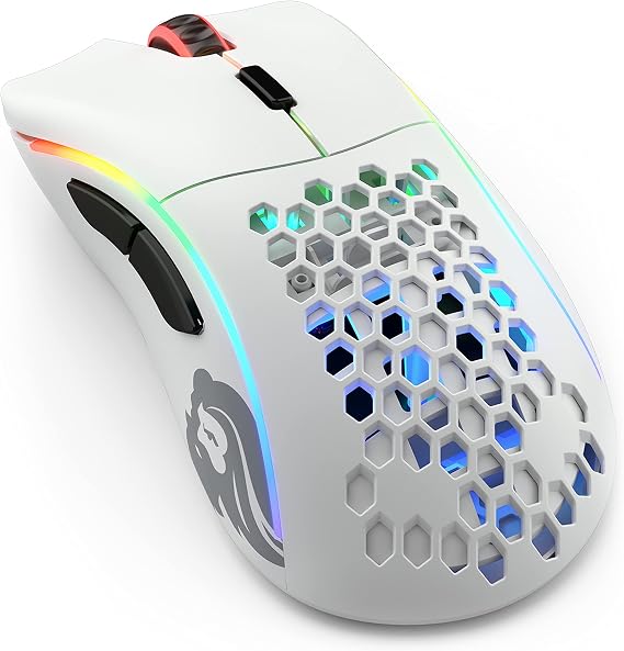 Glorious Model D Wireless Gaming Mouse RF Wireless Ergonomic RGB 6 Programmable Buttons DPI 12000 White Small Lightweight Gaming Mouse Wireless Mouse Domestic Genuine Product 67g