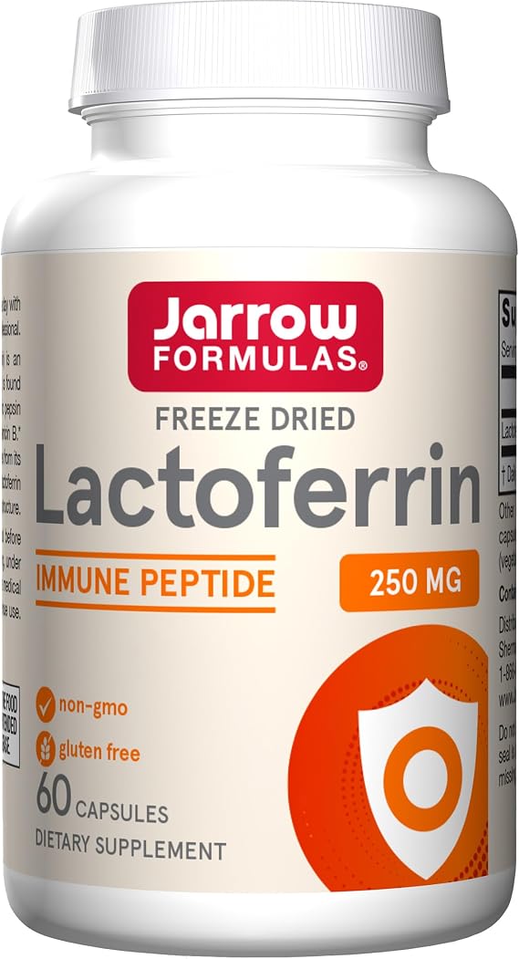 Jarrow Formulas, Lactoferrin (Apolactoferrin), 250mg, 60 Capsules, Lab Tested, Soy Free, Gluten Free, Non-GMO