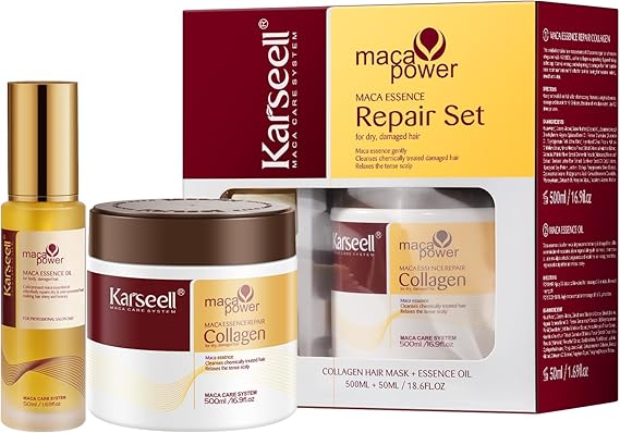 Karseell Collagen Deep Repair Hair Mask Hair Oil Argan Oil Set for All Types of Dry Damaged Hair 500ml + 50ml