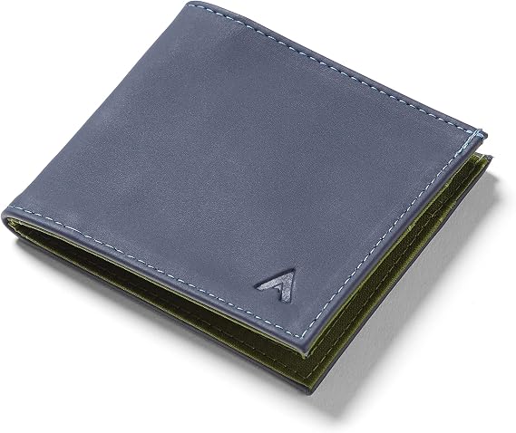 Allett ID Wallet, RFID Blocking Slim Bifold (Leather, Midnight Blue)