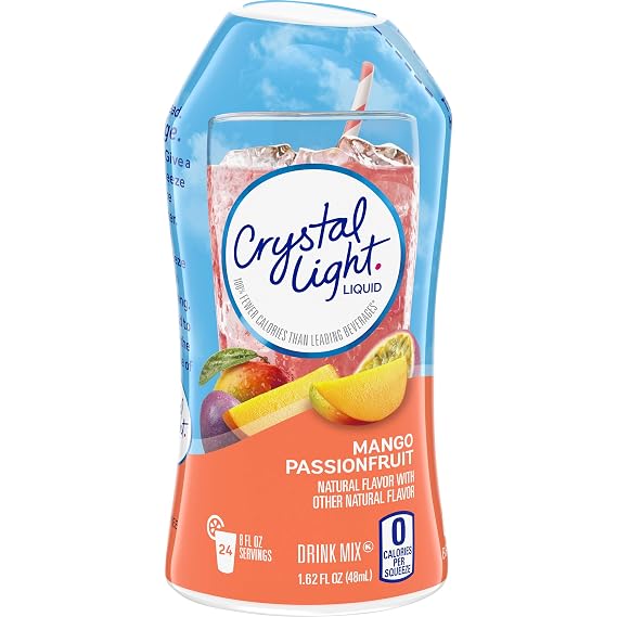 Crystal Light Sugar Free Mango Passion Fruit Liquid Drink Mix, Caffeine Free, 1.62 fl oz Bottle