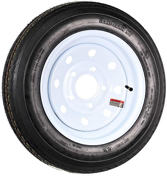 eCustomrim Trailer Tire Rim Assembly 480-12 4.80-12 480X12 5 Lug White
