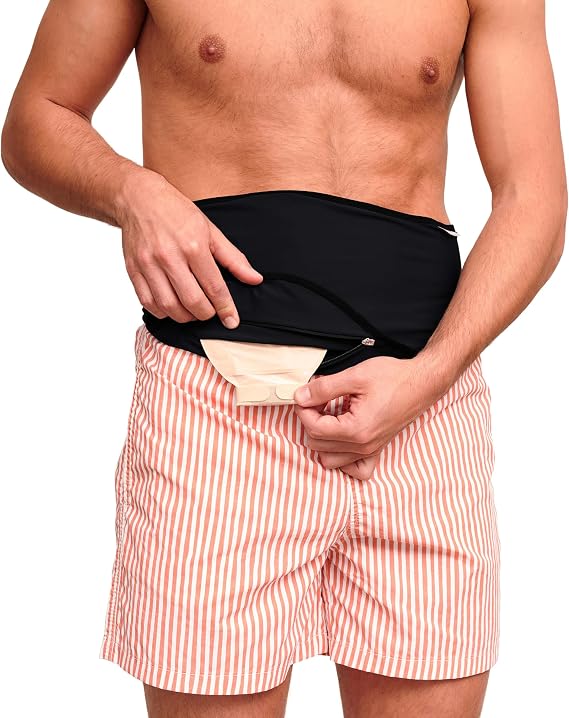 SIIL Ostomy Belt Black Ostomy Belt Ostomy Support Belt Sports & Swimming Ostomy Bag Cover Inner Pocket for Ostomy Bag