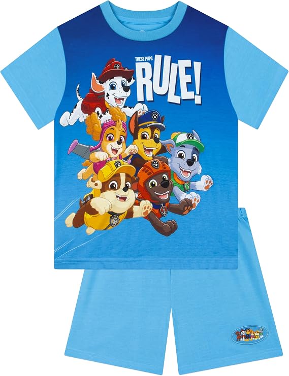 Paw Patrol Pajamas, Marshall And Chase Pajamas, Short Sleeve Boys Pjs, Summer Pjs For Boys