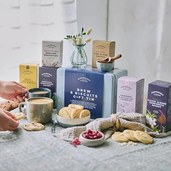 Cartwright & Butler | The Brew & Biscuit Hamper | Food Hamper | Mother's Day | Luxury Confectionery | Gift Baskets | Happy Birthday | Anniversary | Thank You | Congratulations