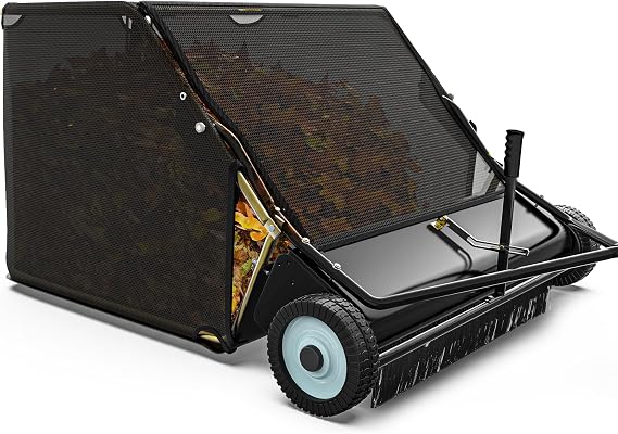 YINTATECH Tow-Behind Lawn Sweeper 42" Pull Behind Collector 12 Cu.ft.